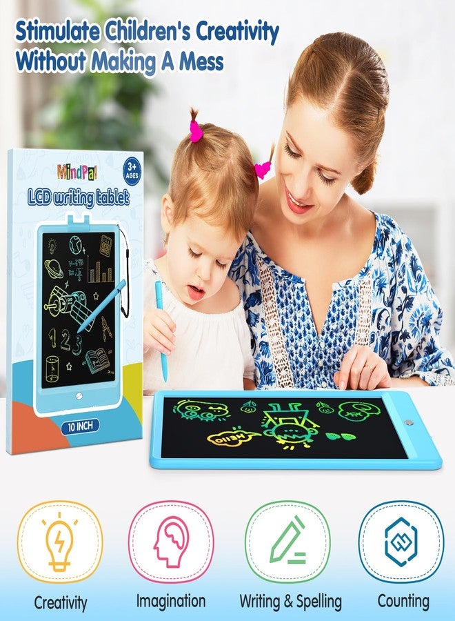MindPal 10 Inch Drawing Tablet, LCD Writing Tablet for Kids, Colorful Doodle Board Toddler Drawing Pad, Educational Learning & Travel Essential Kid Toy for 3 4 5 6 7 8-Year-Old Girls Boys (Blue) - Image 3